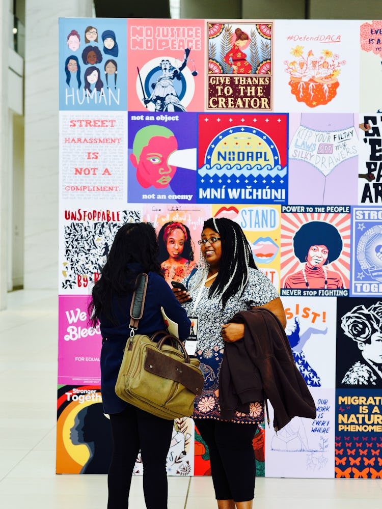 Two women talking at the 2017 Women’s Convention, hosted in Detroit