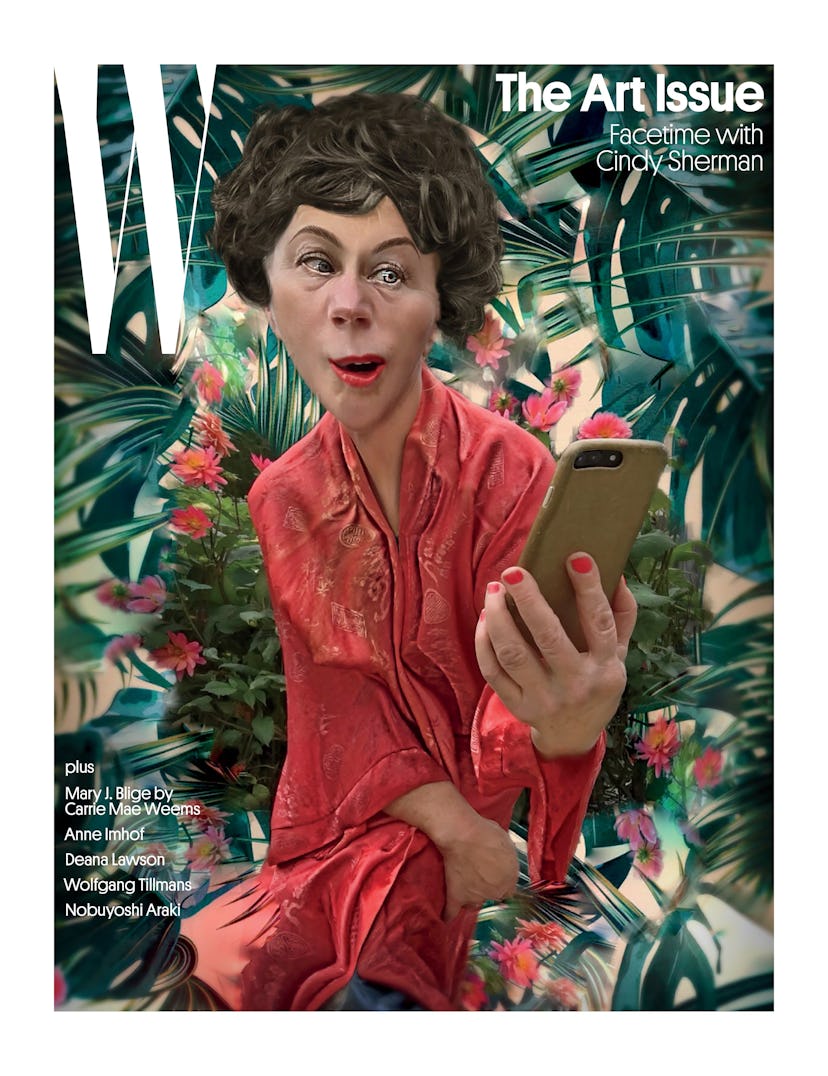 Cindy Sherman on the cover of W for her special "Selfie" project for W Magazine