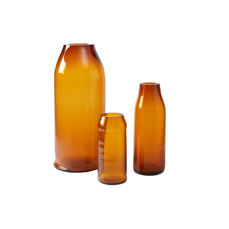 Milena Kling amber glass copper molded vases