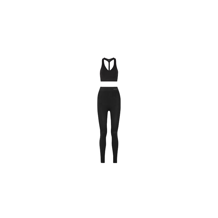 Falke Ergonomic Sport System’s sports bra and moisture-wicking leggings in black
