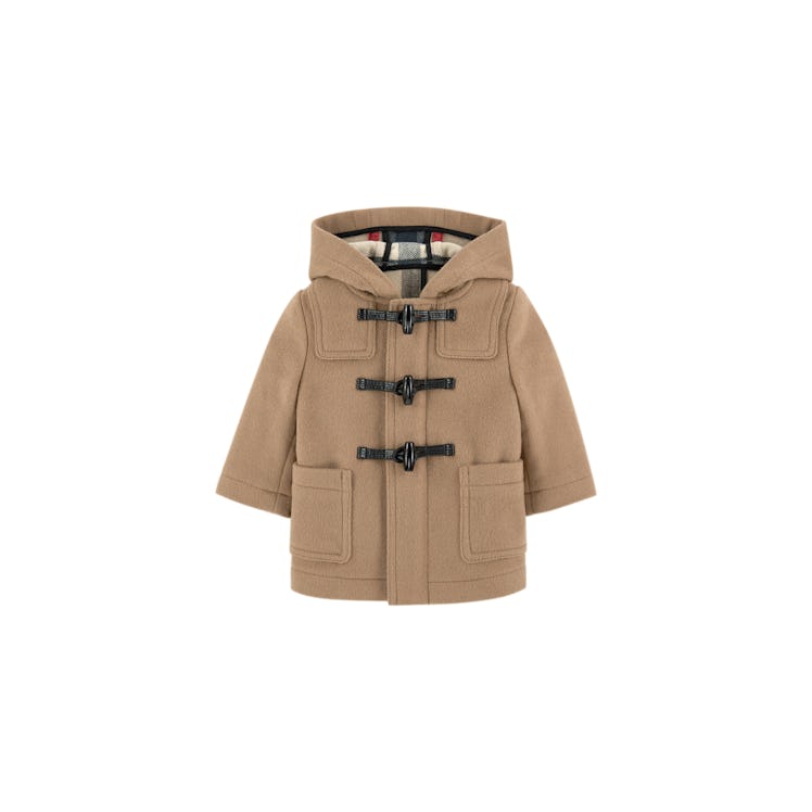 Burberry’s wool duffle coat in camel