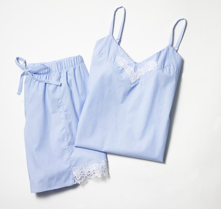 A blue Intimissimi tank and shorts