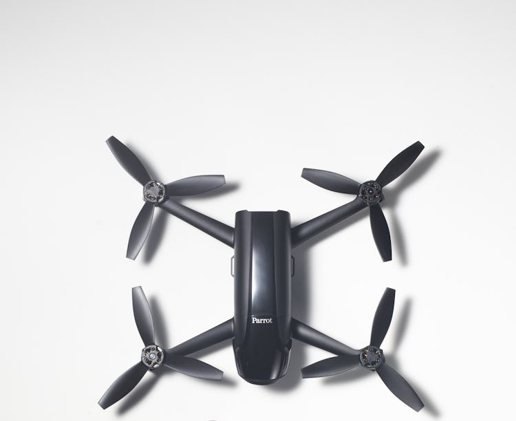 A black Parrot drone
