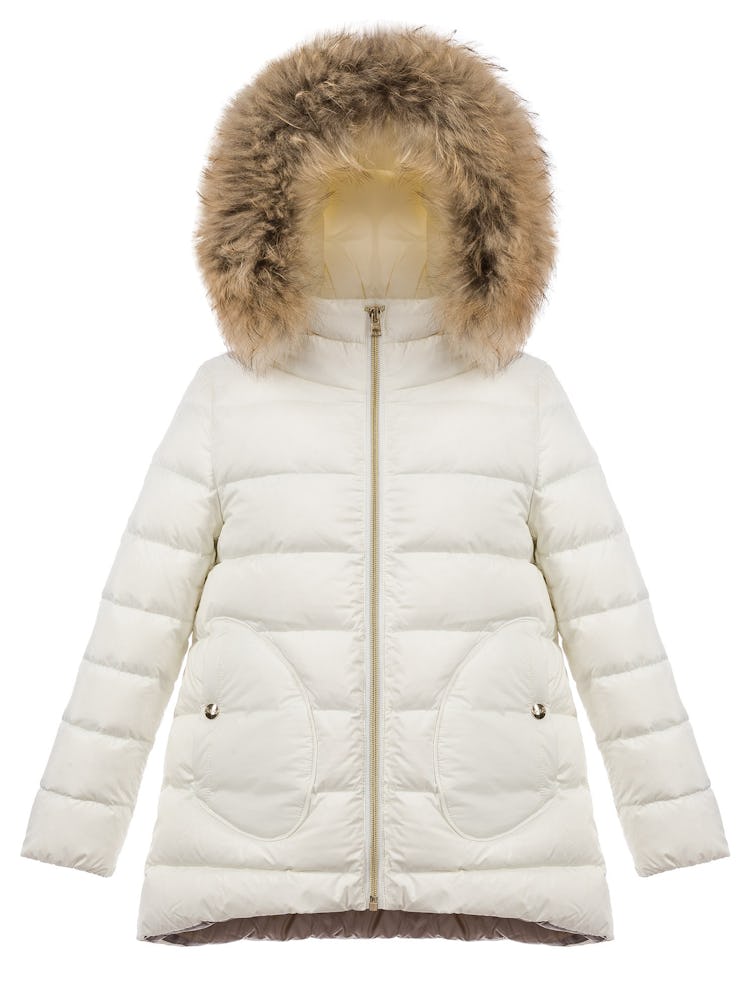 Herno kids’ parka in white and beige
