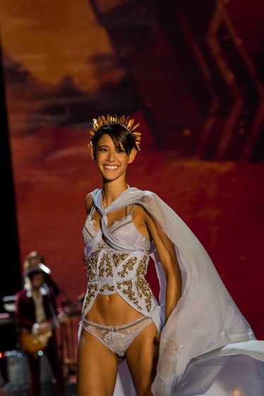 Dilone on the runway at the 2017 Victoria’s Secret Fashion Show in Shanghai
