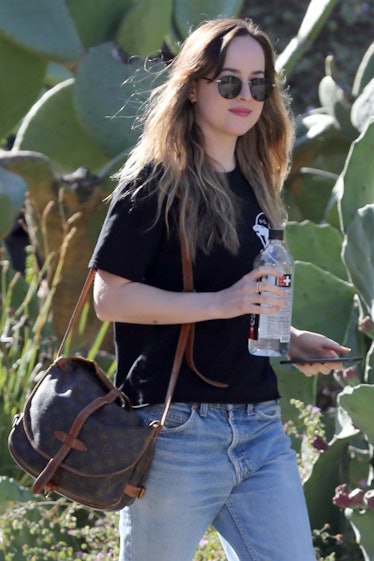 *EXCLUSIVE* Dakota Johnson dresses casual while out running errands