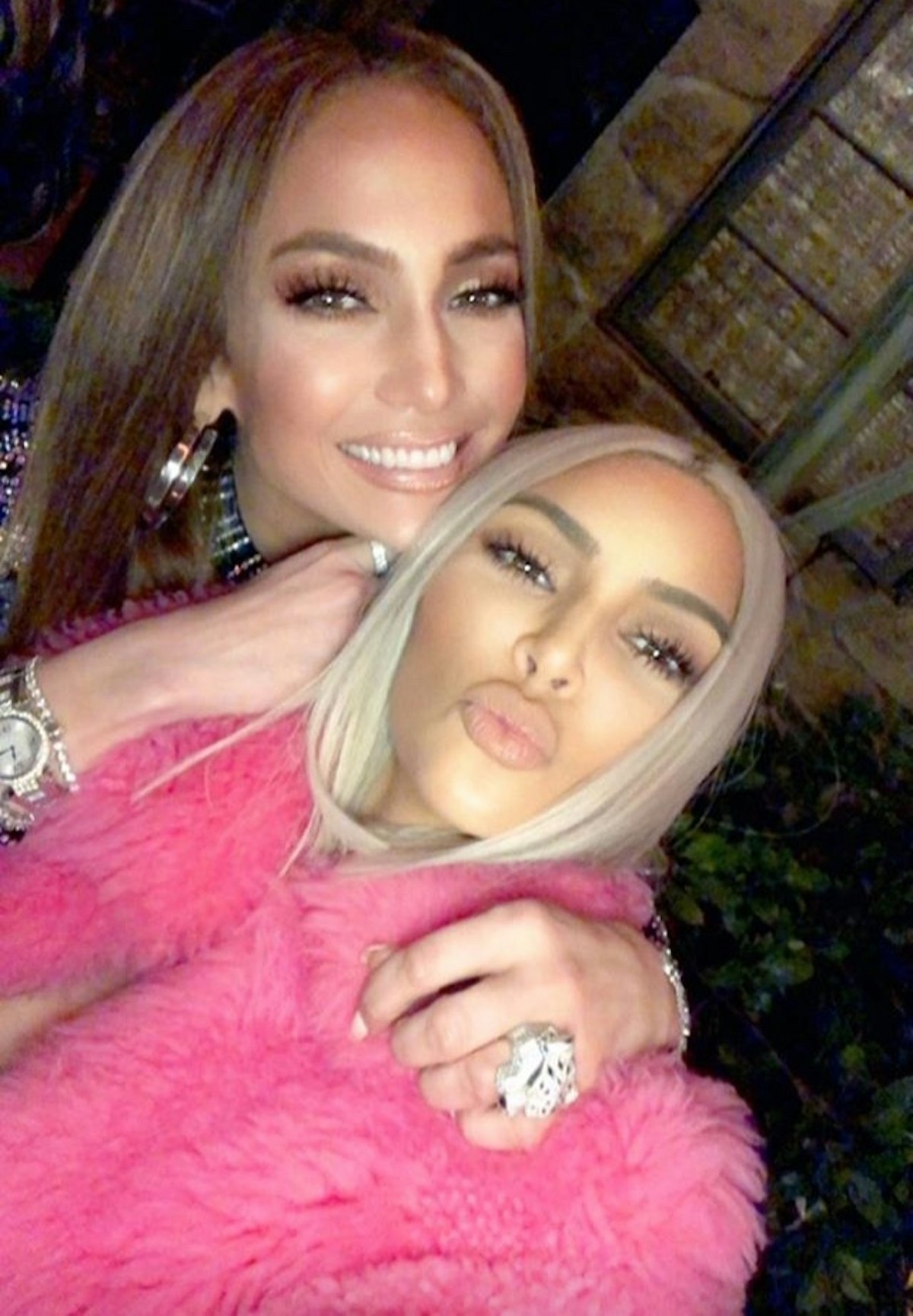 Kim Kardashian Wore Hot Pink Fur to J.Lo's Totally Normal Taco Night