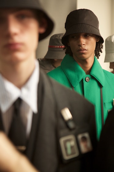 Go Backstage At the Prada Fall 2018 Men's Show, Where Bucket Hats Just Made  a Major Comeback