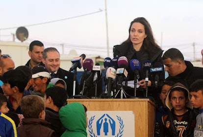 Angelina Jolie Takes Daughters Shiloh, Zahara to Visit Refugee Camp