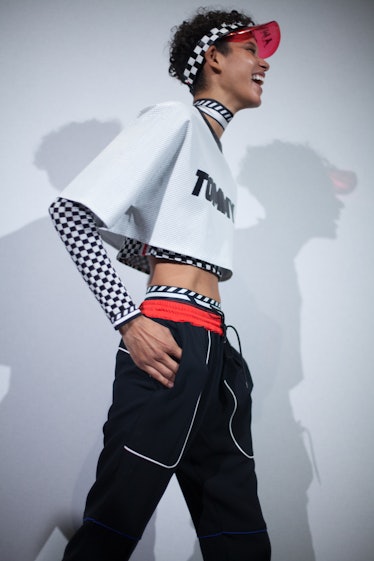 Dilone backstage at the Tommy Hilfiger Fall 2018 show during Milan Fashion Week