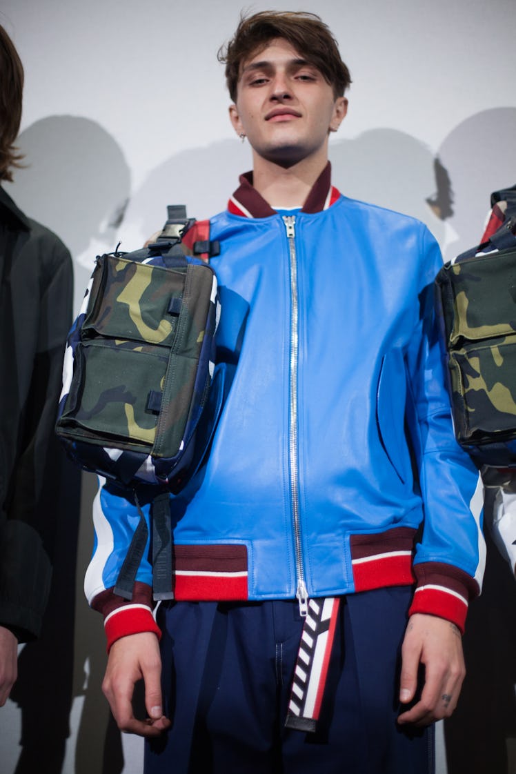 Anwar Hadid backstage at the Tommy Hilfiger Fall 2018 show during Milan Fashion Week