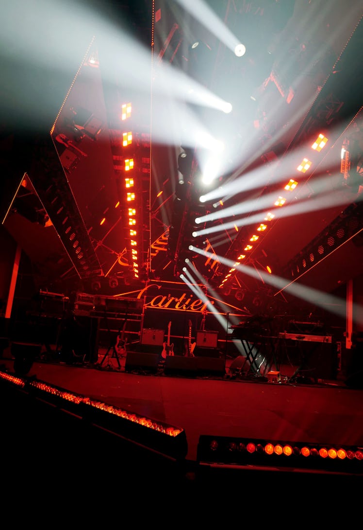 The stage with lights at Cartier’s annual party