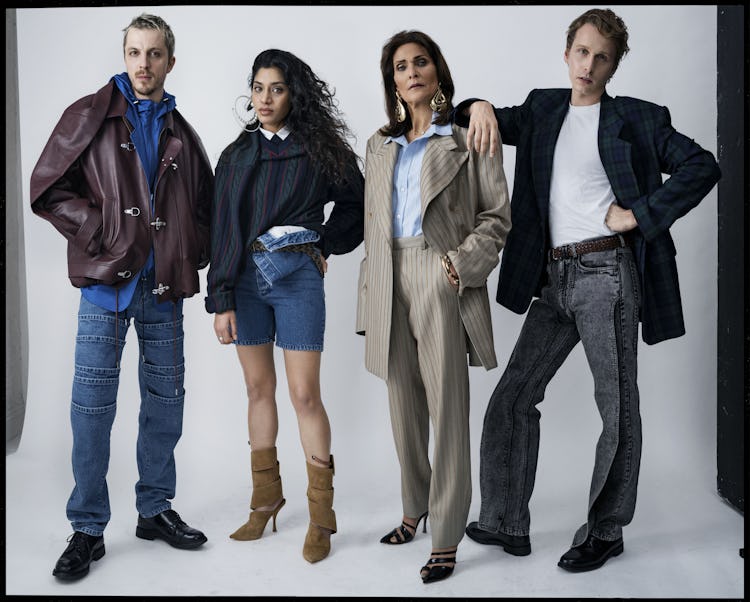 Glenn Martens, Annabel Fernandes, Frédérique Sebag and Arnaud Lajeunie wearing Y/Project clothing an...