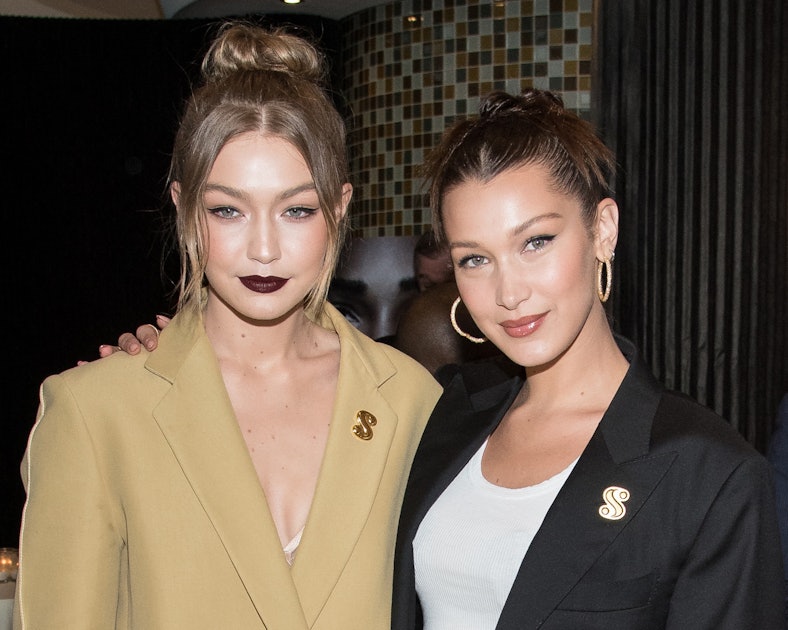 Bella and Gigi Hadid Wear Matching Pantsuits and ‘S’ Pins to Premiere ...