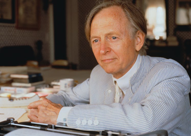 Novelist Tom Wolfe Seated at Desk