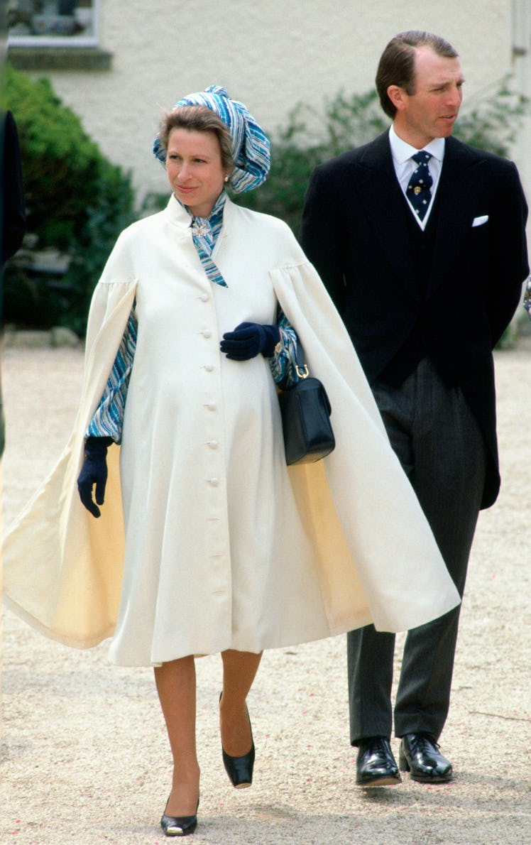 A pregnant Princess Anne with her husband Mark Phillips