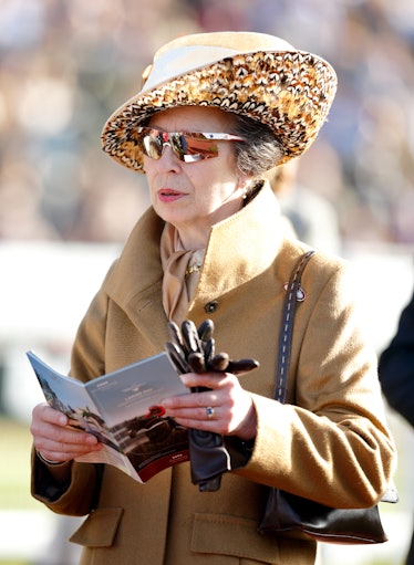 Princess Anne wearing a feathered statement hat