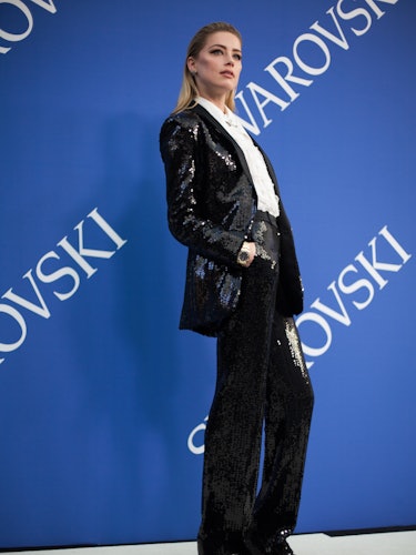 Amber Heard at the 2018 CFDA Fashion Awards at Brooklyn Museum