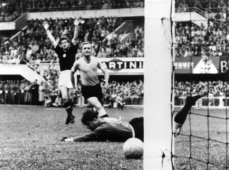 1954 FIFA World Cup in Switzerland Semi-final in Lausanne: Hungary 4 - 2 Uruguay (after extra time) ...