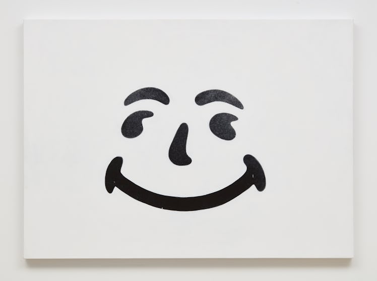 Richard Prince’s painting of the Kool Aid pitcher smiley face on a white canvas