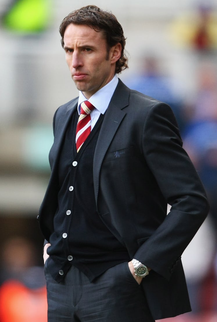 Gareth Southgate in a black waistcoat during the Middlesbrough v Cardiff City - FA Cup 6th Round mat...