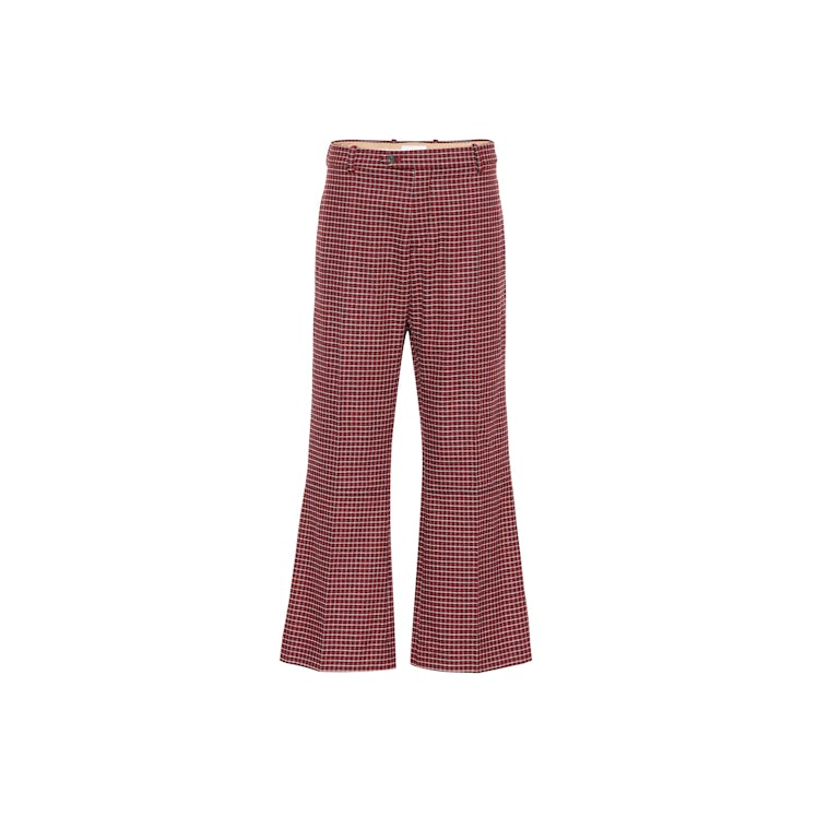 Red-grey checked Chloe pants