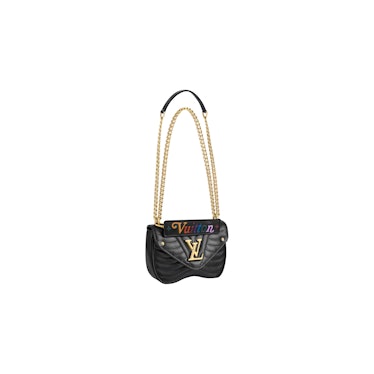 A black with gold chain Louis Vuitton bag