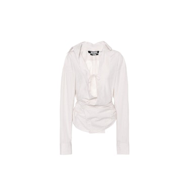 A white Jacquemus linen shirt