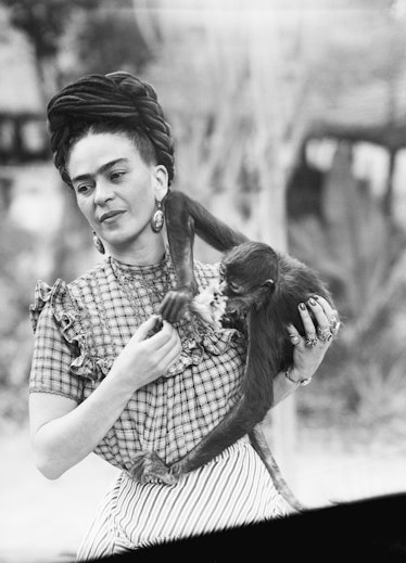 Frida Kahlo Holding Her Pet Monkey