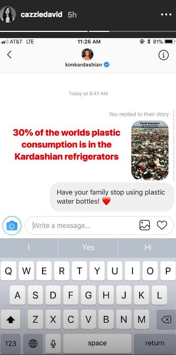 Kim Kardashian’s Fridge Gets Called Out in Water Bottle Waste War