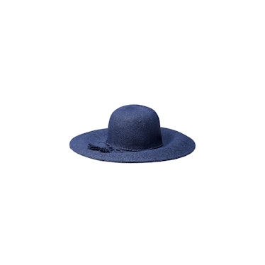 A navy straw hat by Kate Spade