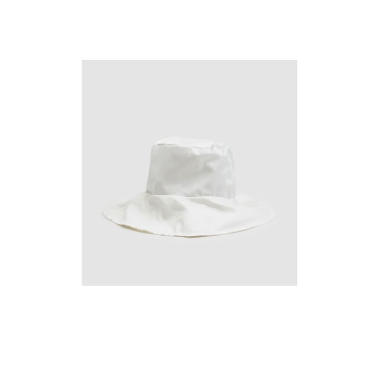 A white bucket hat by Ashley Rowe