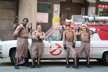 Erin, Abby, Julian, and Patty from Ghostbusters: Answer The Call representing the best female friend...