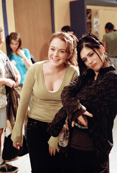 Janice and Cady from Mean Girls representing the best female friendships in movie history.