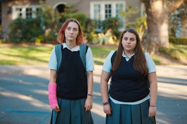 Lady Bird and Julie from Lady Bird representing the best female friendships in movie history.