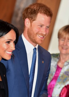 Prince Harry and Meghan Markle at London's WellChild Awards lead