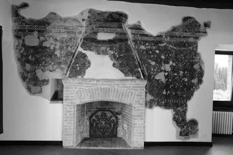 Artistic fireplace in Bruno Cucinelli’s 14th-century Castle.