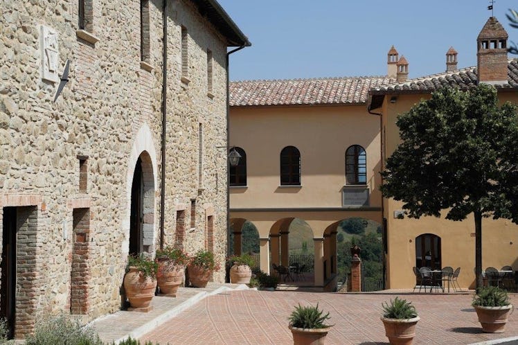 Beautiful classical buildings in Brunello Cucinelli’s medieval hamlet.