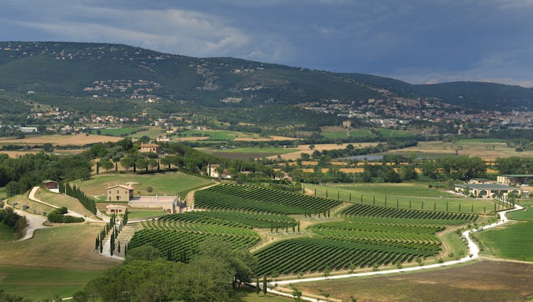 The breathtaking valley beyond Bruno Cucinelli’s Solomeo.