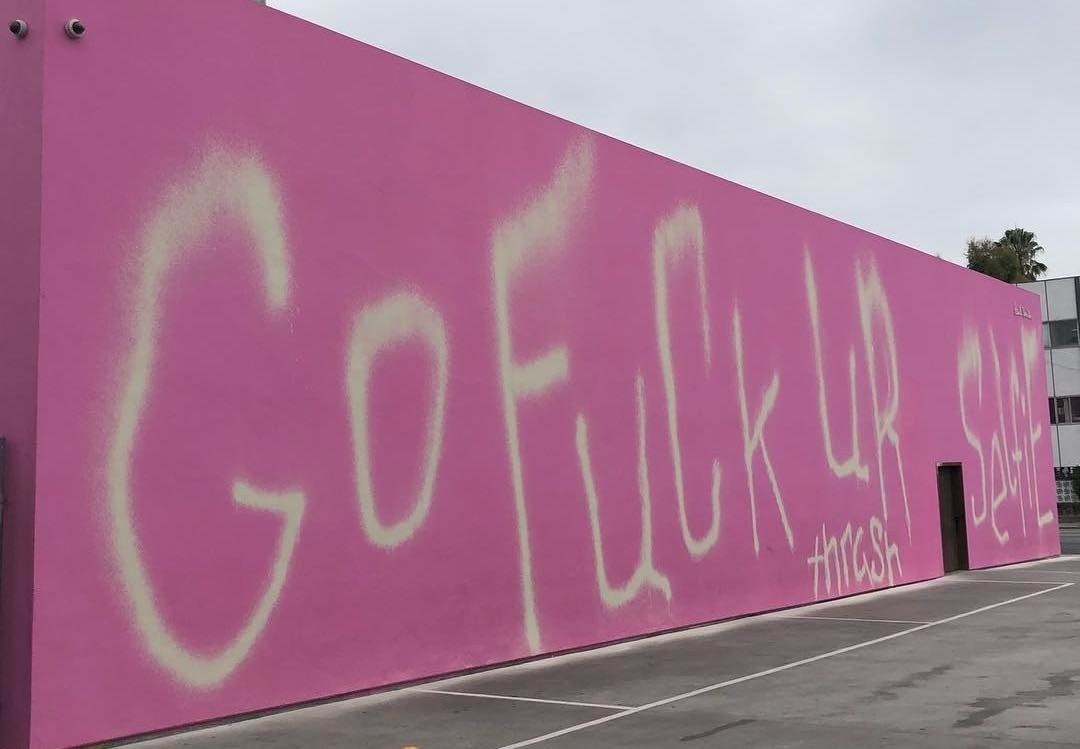 The Paul Smith Pink Wall Was Defaced, Making It All the More