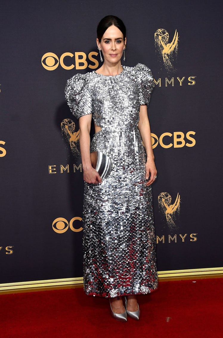 Sarah Paulson silver dress Emmys