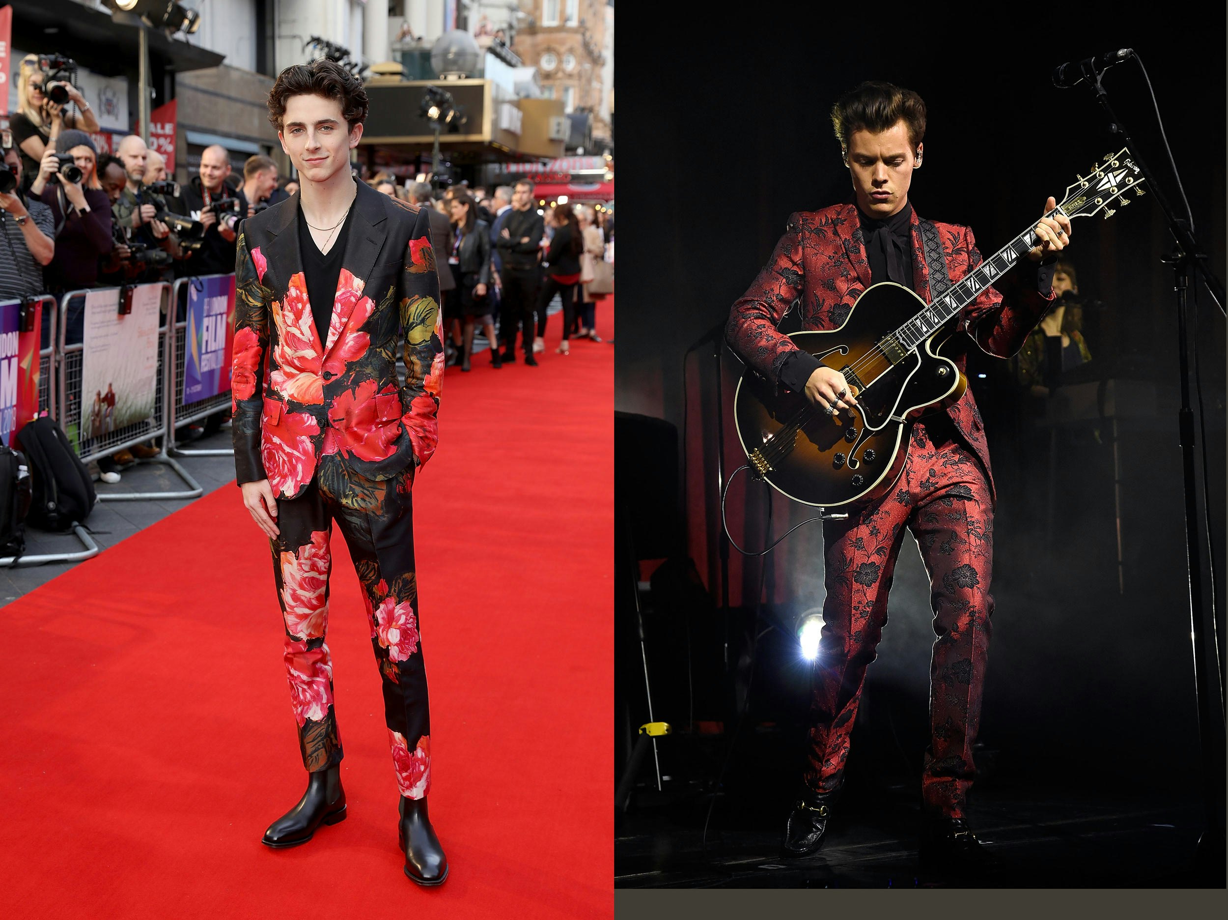 harry styles floral suits