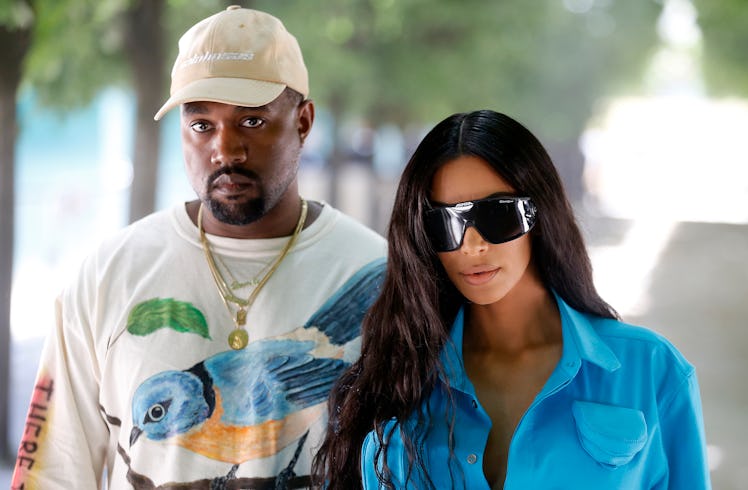 Kim and Kanye together during Paris Fashion Week 
