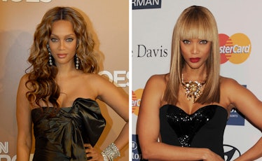 Collage of two photos of Tyra Banks from 2007 and 2013