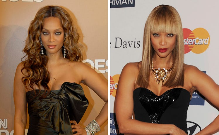 Collage of two photos of Tyra Banks from 2007 and 2013