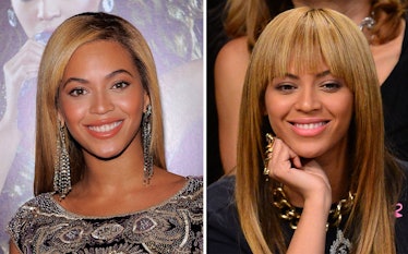 Collage of two photos of Beyonce from 2010 and 2012