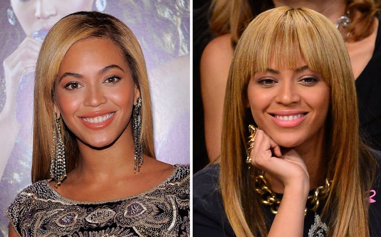 Collage of two photos of Beyonce from 2010 and 2012