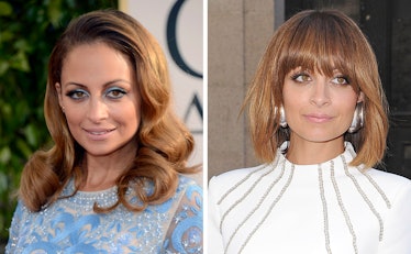 Collage of two photos of Nicole Richie from 2010 and 2013