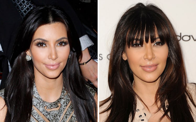 Collage of two photos of Kim Kardashian from 2011 and 2013