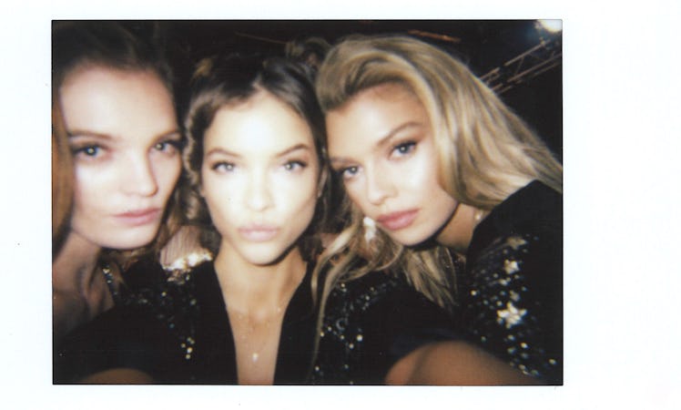 Barbara Palvin pouting for a selfie with Alexina Graham and Stella Maxwell